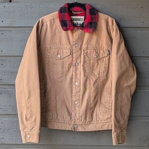 Chubbies The Piston Trucker Jacket Canvas Buffalo Check Sherpa Lined Medium